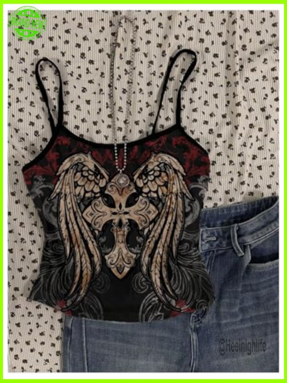 3 Pack Grunge Goth Crop Camisole Tanks Punk Y2k Sleeveless Fitted Tops - Picture 4 of 5